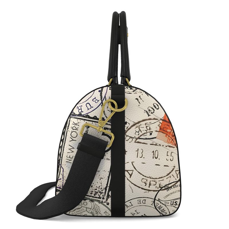 Vintage Stamp Leather Duffle Bag