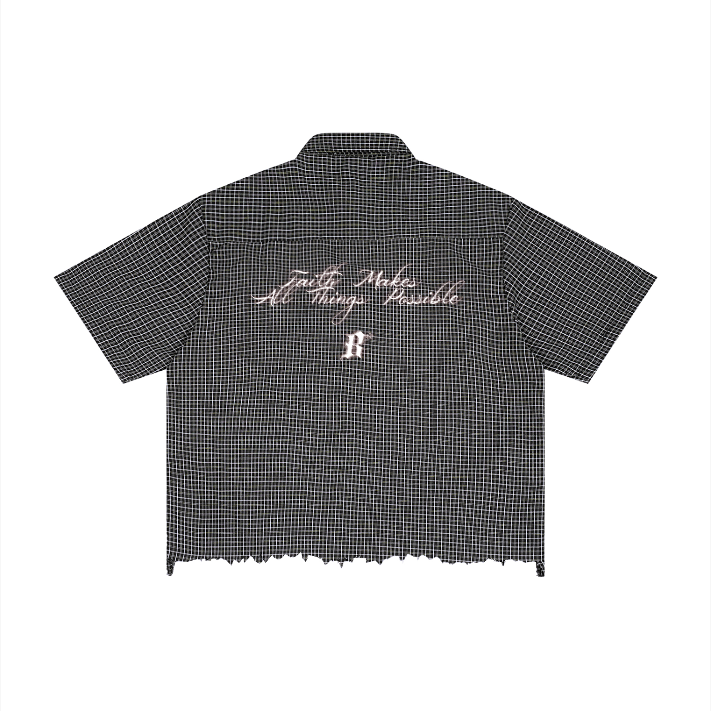 “Faith makes all things possible” Plaid Boxy Shirt