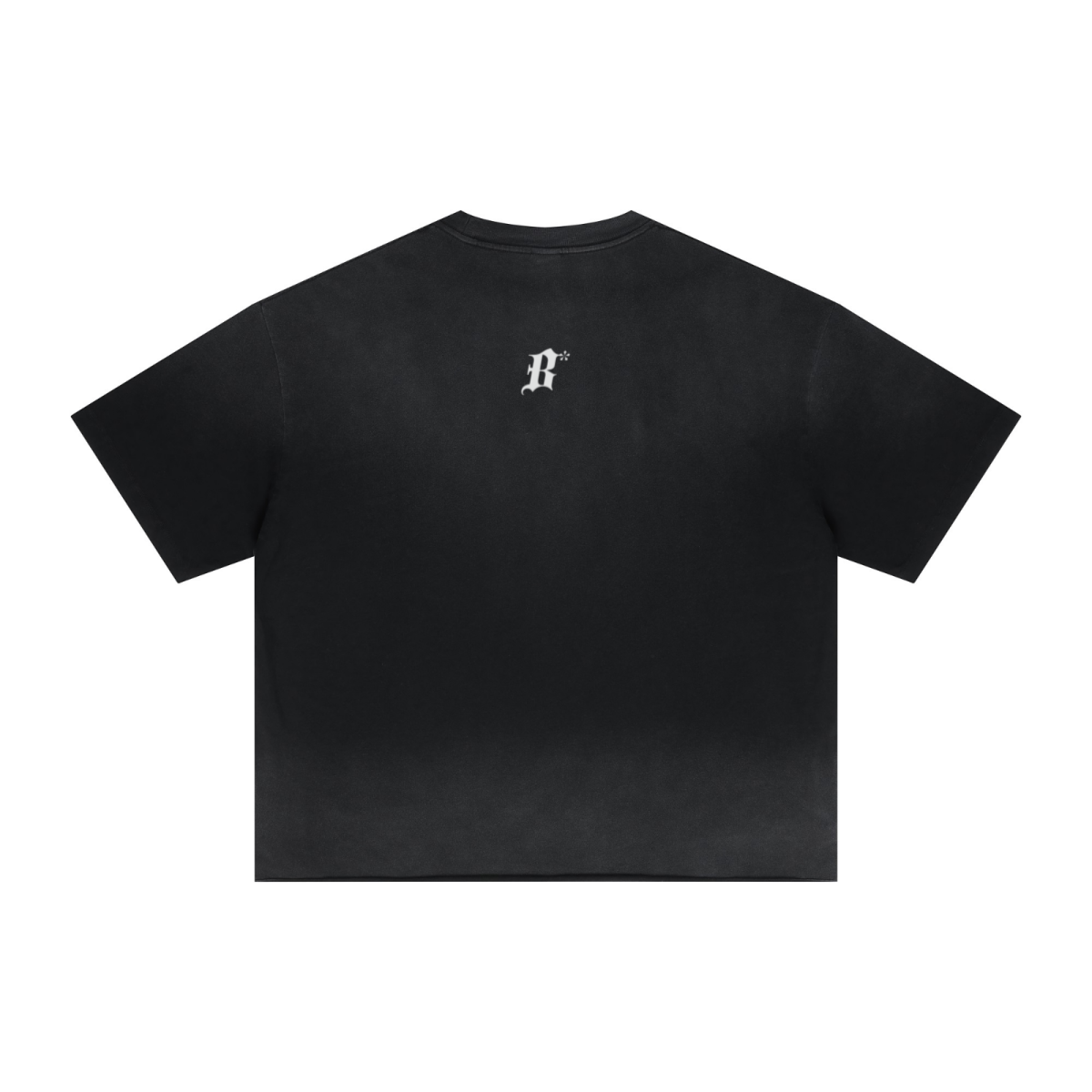 280GSM Men's Double Yarn Vintage Spray Washed Boxy T-Shirt Vintage Black
